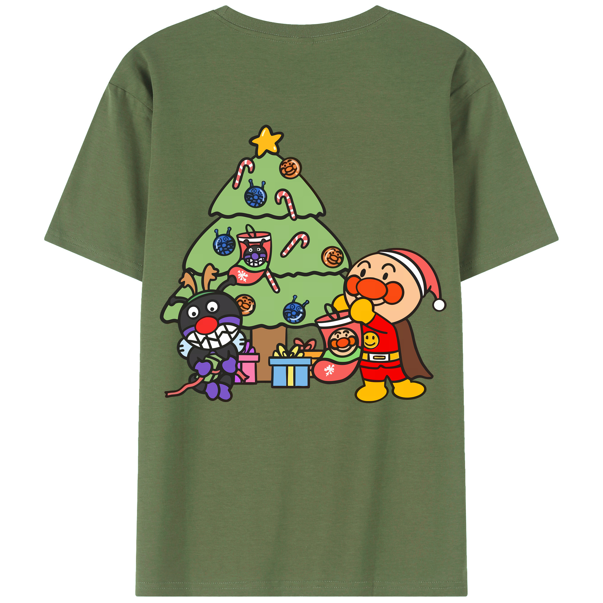 （画像用） アンパンマン Anpanman 綿100％ メンズ半袖Tシャツ（バックプリント） 通気性